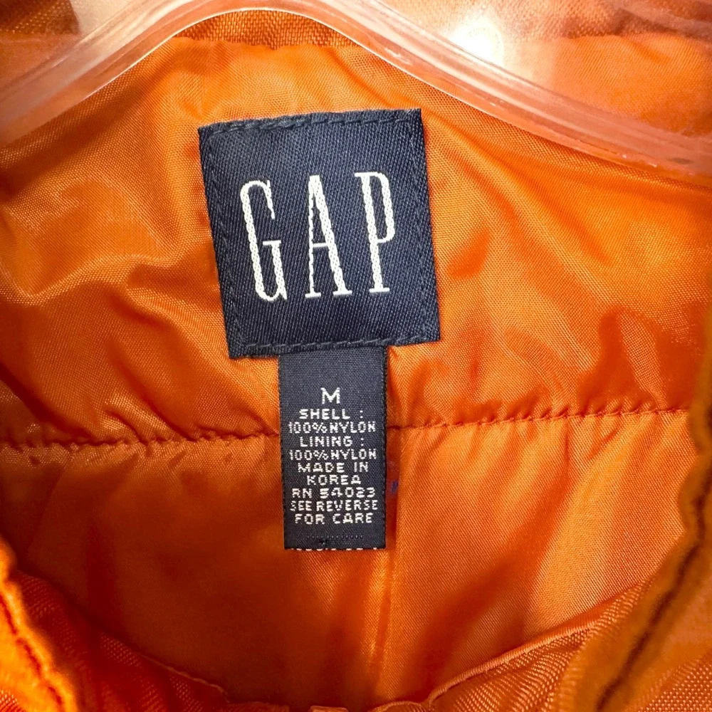 GAP Medium Puffer Vest VTG Y2K Burnt Orange Quilted Full Zip Fall Boho 1700‎